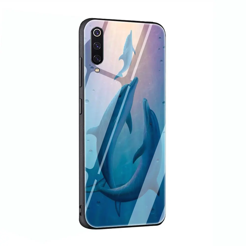 Чехол из закаленного стекла Dolphin Dance Jumping для Xiaomi 8 Lite A1 A2 9 Redmi Note 5 6 7 Pro 6A 4X F1 - Цвет: G10