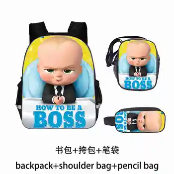 

Fashion Children's Backpack Boss Baby Pattern Kids School Bags Cartoon Annime 3PC/Set Students Book-Bags Mochila Rucksack