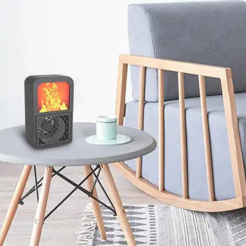 

Electric Heater Fan Warmer Heating 220V Mini Electric Heater Economic Fireplace Flame Portable Winter Over-Heat Protection Home