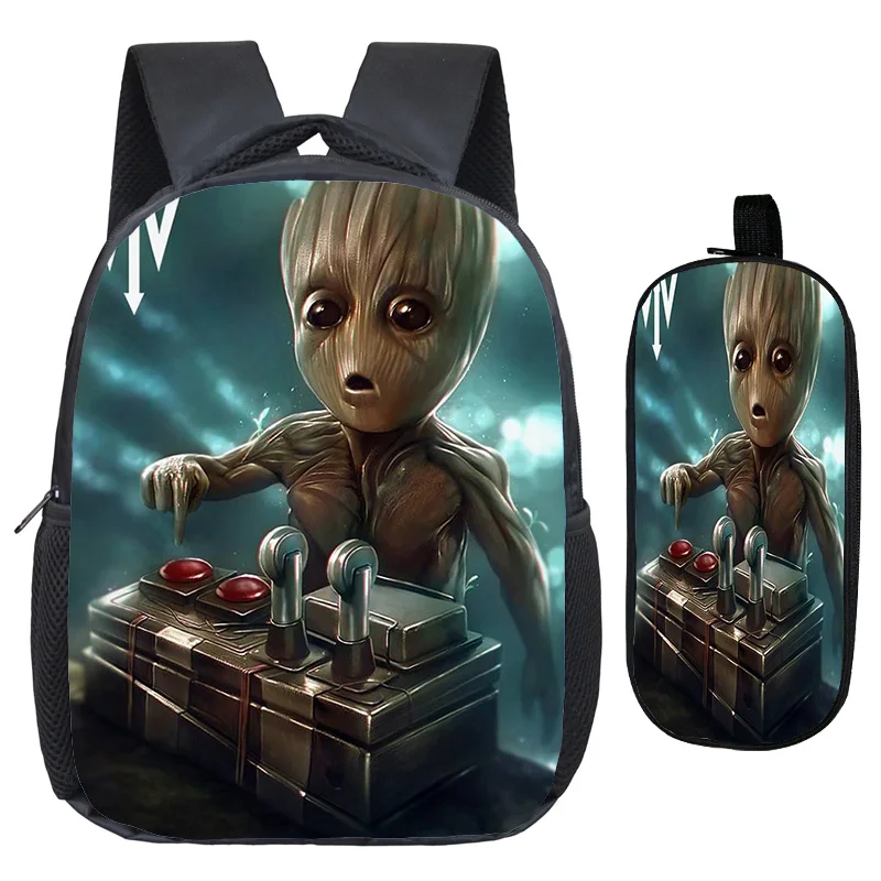 Лидер продаж, детский рюкзак I Am Groot, рюкзаки на плечо, Детский милый рюкзак с пеналом