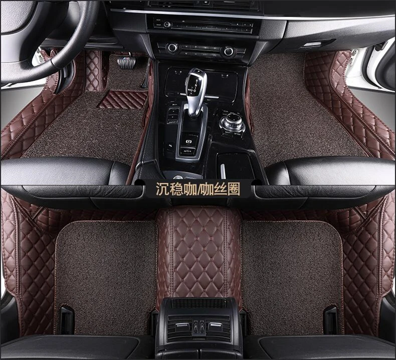 

Auto Floor Mats For BMW X5 G05 X5M F95 2019 2020 2021+ Foot Carpets Step Embroidery Leather Wire coil 2 Layer Mat