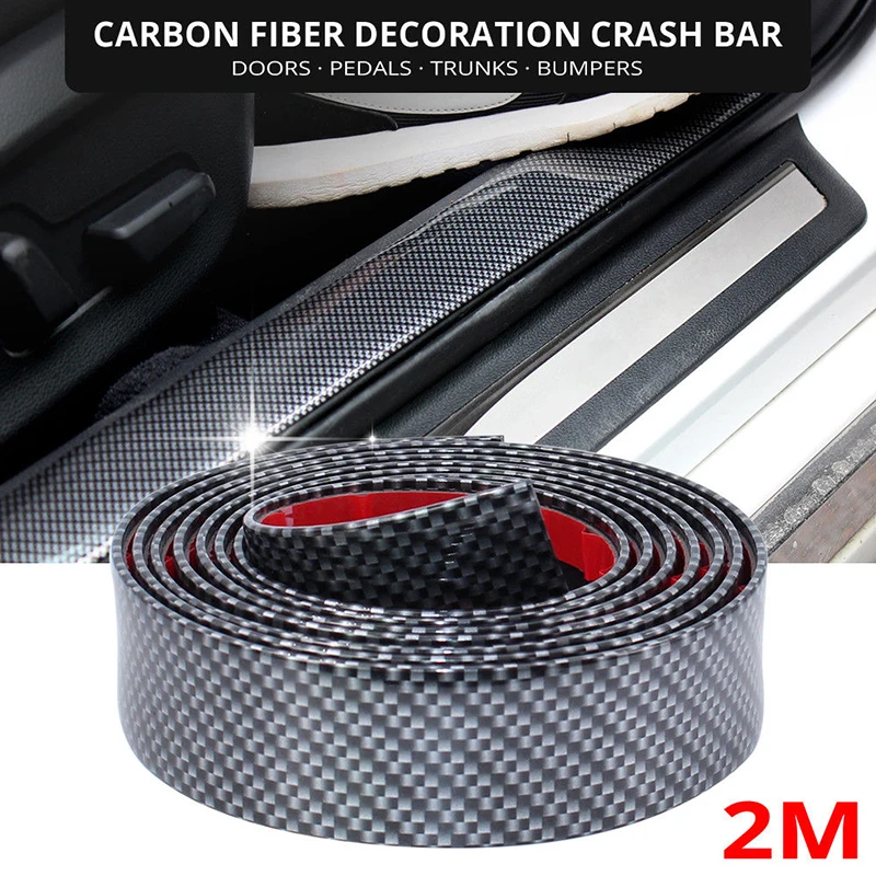 2 м углеродное волокно автомобиля литье отделка протектор бампер полосы Краш бар водонепроницаемый