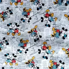 105 см Ширина Микки Минни Микки Таймс газета хлопок ткань для детской одежды постельные принадлежности швейный домашний текстиль DIY-BK771