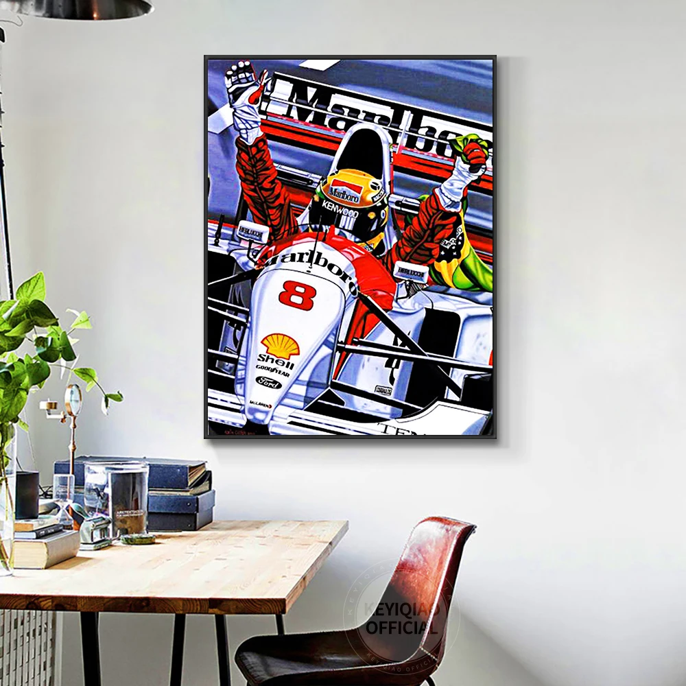 Ayrton Senna Canvas Painting Print Poster Photo Art F1 Formula Nordic Poster Wall Art Picture For Living Room Home Decoration