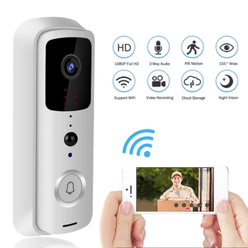 

Smart Video Doorbell HD WIFI Wireless Remote Doorbell Camera Intercom Outdoor Home Monitoring Face Recognition IR Night Vision