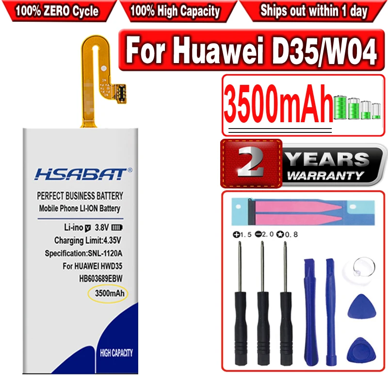 Аккумулятор HSABAT 3500 мАч HB603689EBW для смартфона Huawei W04 HWD35 | Мобильные телефоны и
