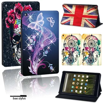 

Folio PU Leather Stand Tabet Cover Case for Amazon Fire 7 / HD 8 /HD 10 with Alexa Tablet Convenient Protective Case