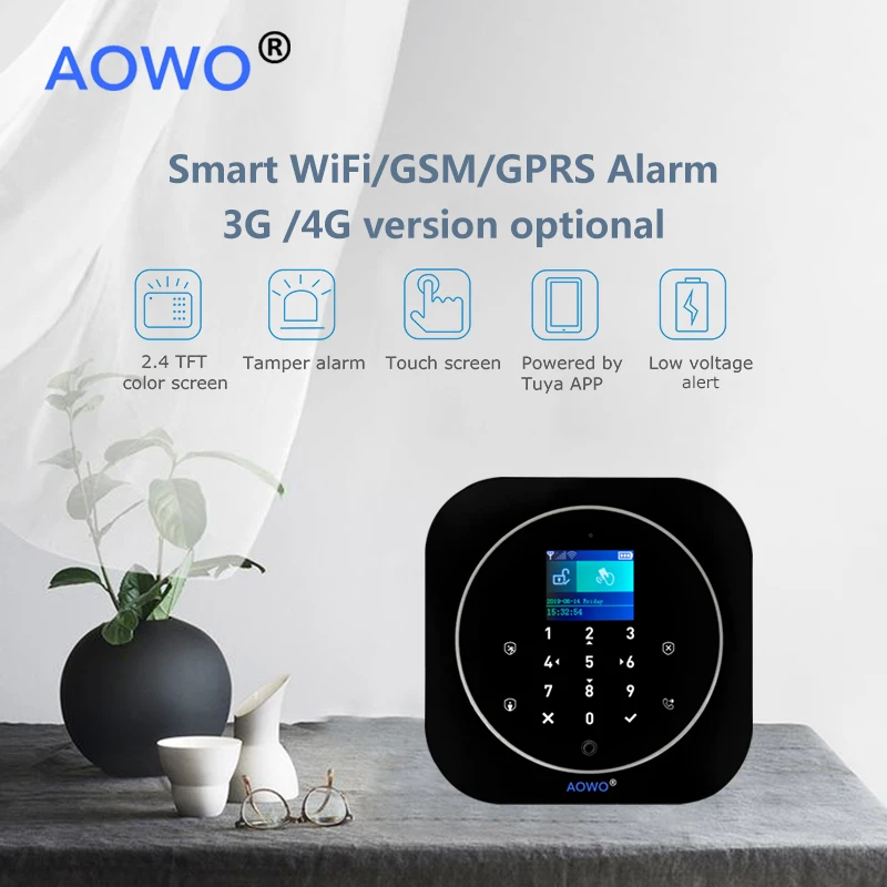 Wi Fi сигнализация GSM Беспроводной охранной сигнализации Tuya поддержка Alexa Google Smart Home