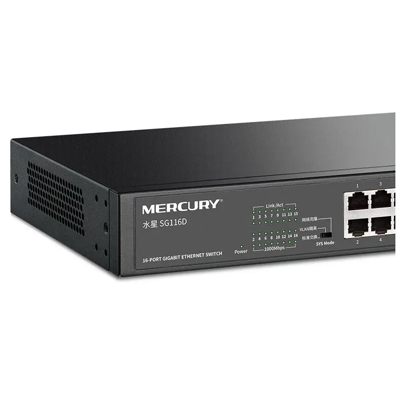 MERCURY SG116D 16 портов RJ45 гигабитный коммутатор 10/100/1000 Мбит/с сетевой Ethernet Настольный