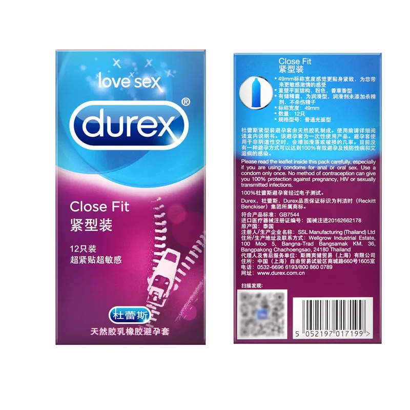 Durex Condoms Close Fit 49mm Condom Natural Latex Extra Lubricants Small Size Penis Sleeve Erotic Products Sex Toy for Men Shop 6