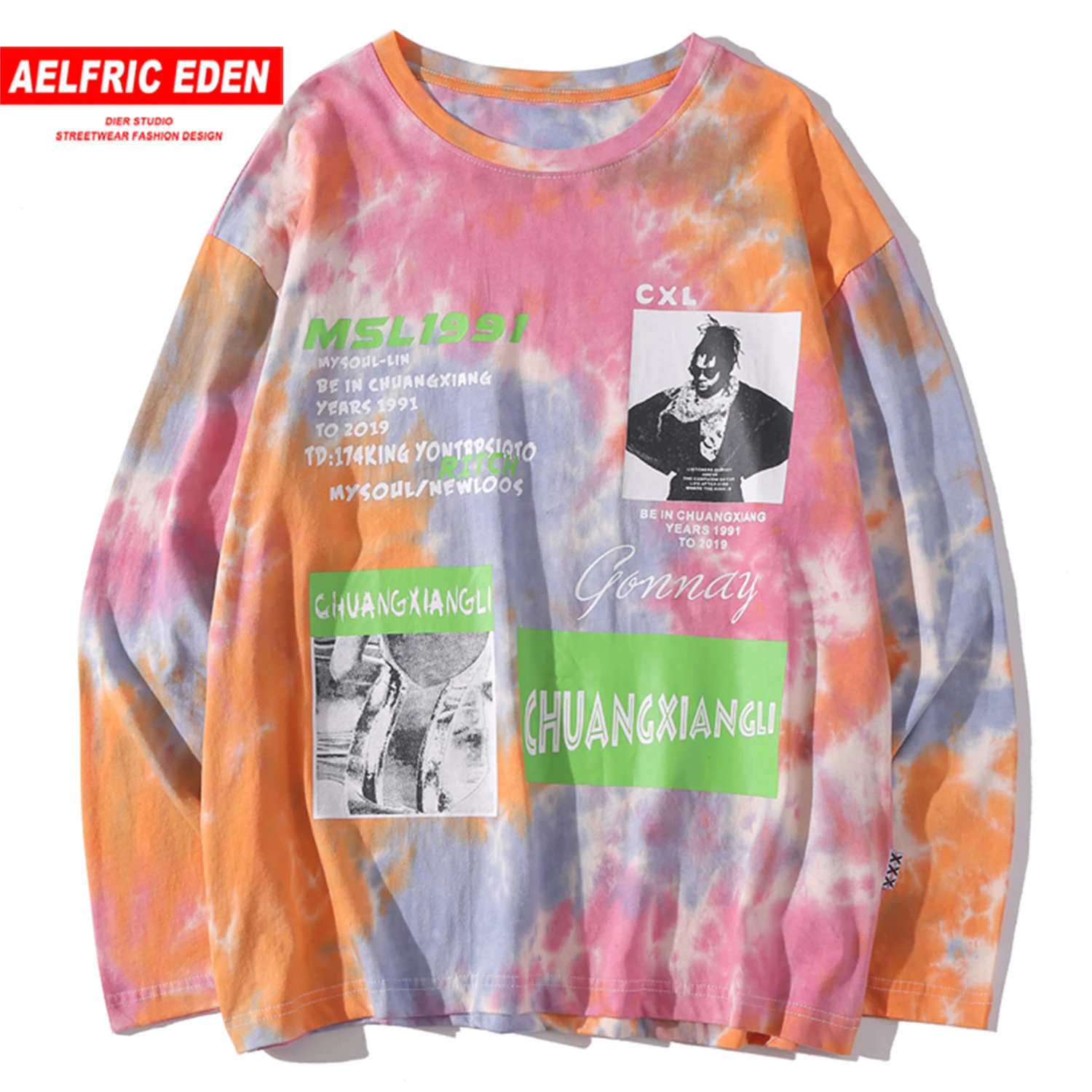 Мужская футболка с надписью Aelfric Eden Tie Dying уличная мода 2020 топы в стиле хип хоп