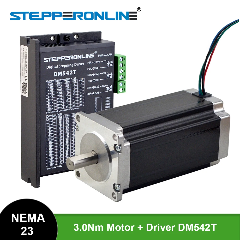 425oz.in Nema 23 Stepper Motor 4.2A 113mm & Driver DM556Y 1 Axis CNC Kit 3Nm 