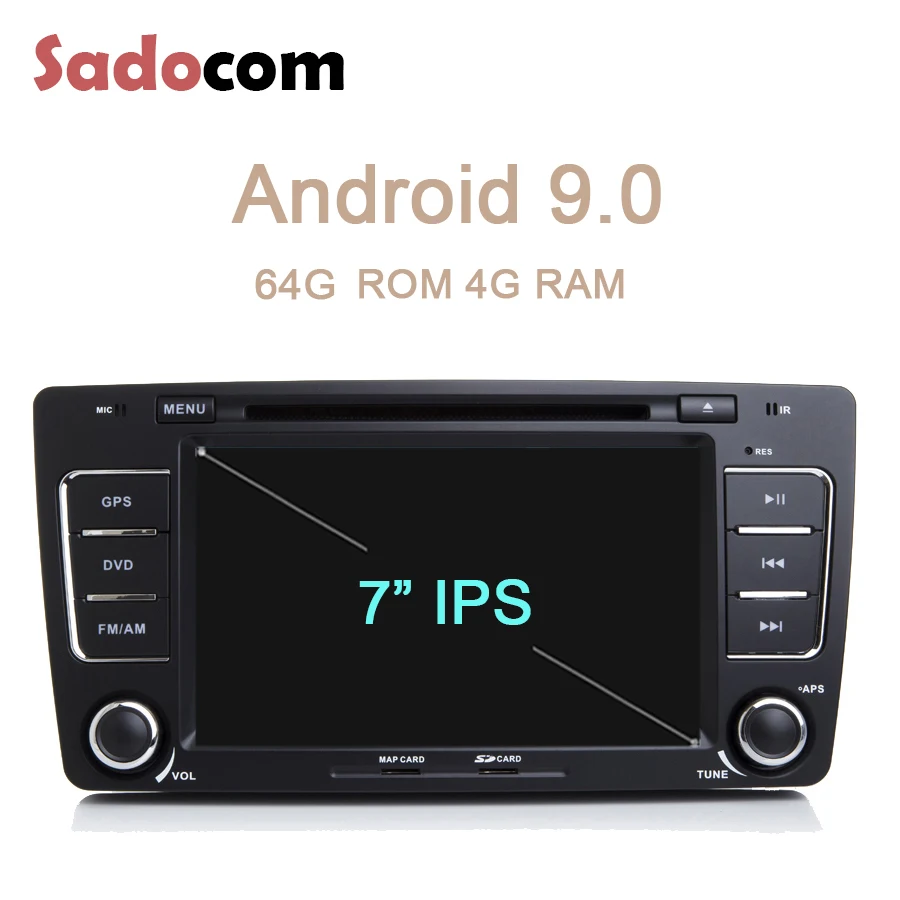 Top Android 9.0 Octa Core 4GB RAM 64G Car DVD Player GPS Map navigation WIFI RDS car Radio Bluetooth For VW Skoda Octavia 2009 -2013 0