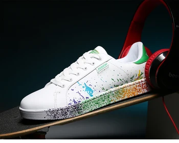 

White Shoes Couple Lovers' Flats Shoes Unisex Size Men's/Women's Shoes Fashion Design Adult Sneaker Spring Men Casual Shoes 2019