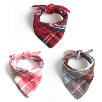 

Dog Bandana and Dog Scarf Reversible Plaid Dog Puppy Pet Bandana Dog Bibs Scarf for Small Medium Large Dogs Adjustable Washable