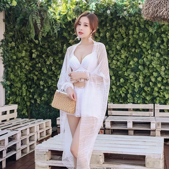 

3PCS Sets Swimwear Mesh Swimsuit Women Backless Party Swimsuit Summer Hawaii Beach Bathing Suit Swim for Vocation Thailand Bali