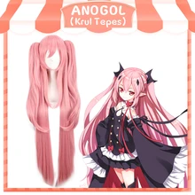 Anogol Chiaki Nanami Kaname Madoka Серафим конца синтетический парик Krul Tepes двойной хвост розовый косплей парик для Хэллоуина