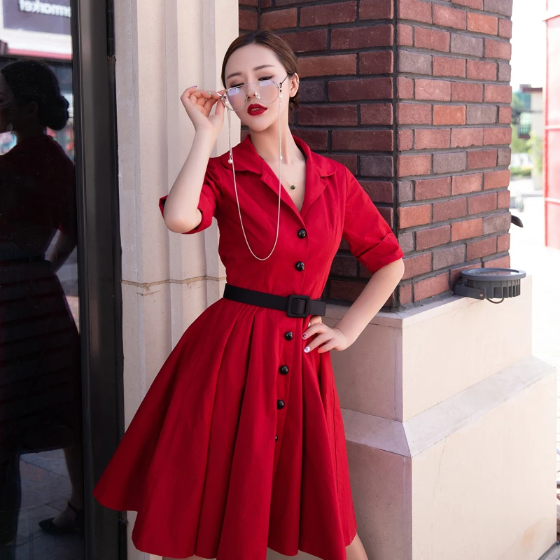 Vestidos Retro Vintage de los años 50 y 60 para mujer, Túnica de talla grande, ropa informal de fiesta, Vestido Rockabilly, Otoño e Invierno| Vestidos| AliExpress