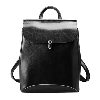 

OCARDIAN Backpack Highend Multi-Layer Black Genuine Leather Female Backpacks Lady Travel women bag shoulder bags Mochila N26
