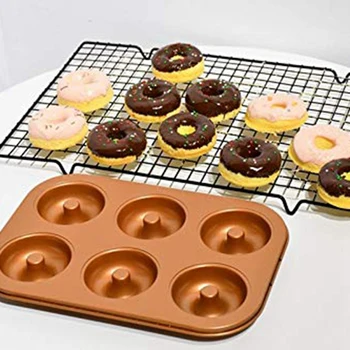 

2 Pcs Nonstick Donut Pan (6 Cavity - 2 PCS)Kitchen Children's Donut Mold