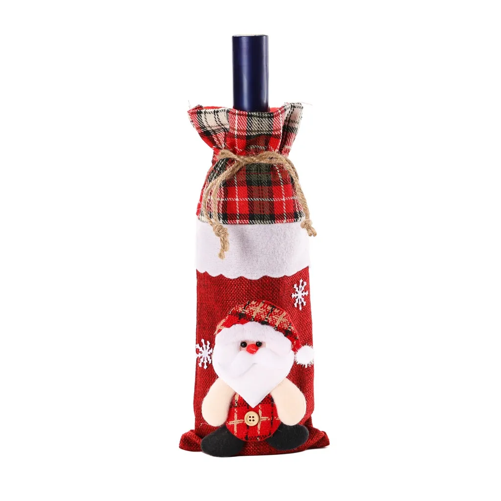Рождественский набор для декора бутылки вина, Санта Клаус, снеговик для бутылки, покрытие одежды, украшение для кухни на год, Рождество, ужин, вечеринка 30910