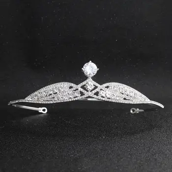 

Hollow Sliver Metal Crown Bride Hair Jewelry Rhinestones Vintage Wedding Headwear Tiaras Headpiece for Women Accessories H370