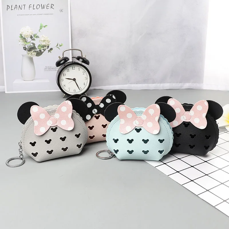 Disney Mickey Mouse Minnie pu кошелек милый мультяшный мини многофункциональный для монет