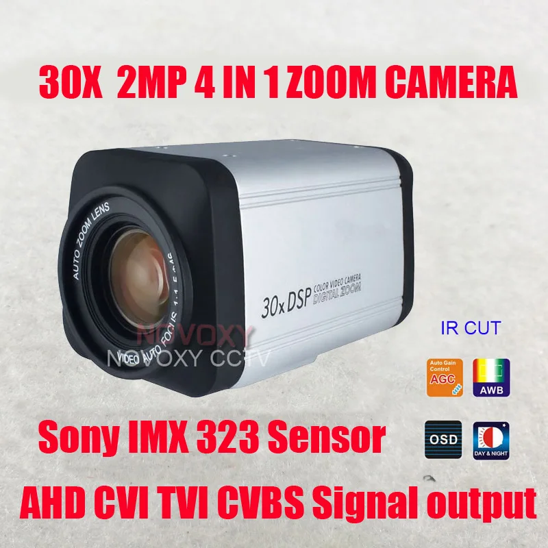 NOVOXY SONY IMX323 CMOS 2MP 1080P AHD CVI TVI CVBS 4IN1 18x Optical  30x Zoom Camera Varifocal Lens Security Cam