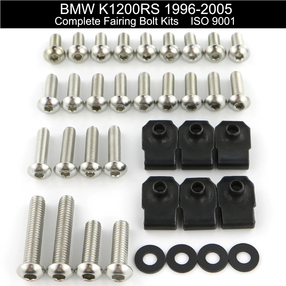 

For BMW K1200RS 1996 1997 1998 1999 2000 2001 2002 2003 2004 2005 Complete Full Fairing Bolts Kit Fairing Clips Stainless Steel