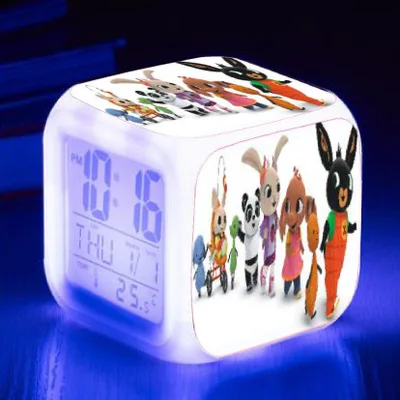 Мультяшный светодиодный цифровой будильник bing bunny 7 цветов Детский Светильник