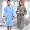 Kimono de algodón de 100% para hombre y mujer, bata de baño de felpa absorbente de agua, bata de baño, ropa de dormir, 40-120KG ► Foto 2/6