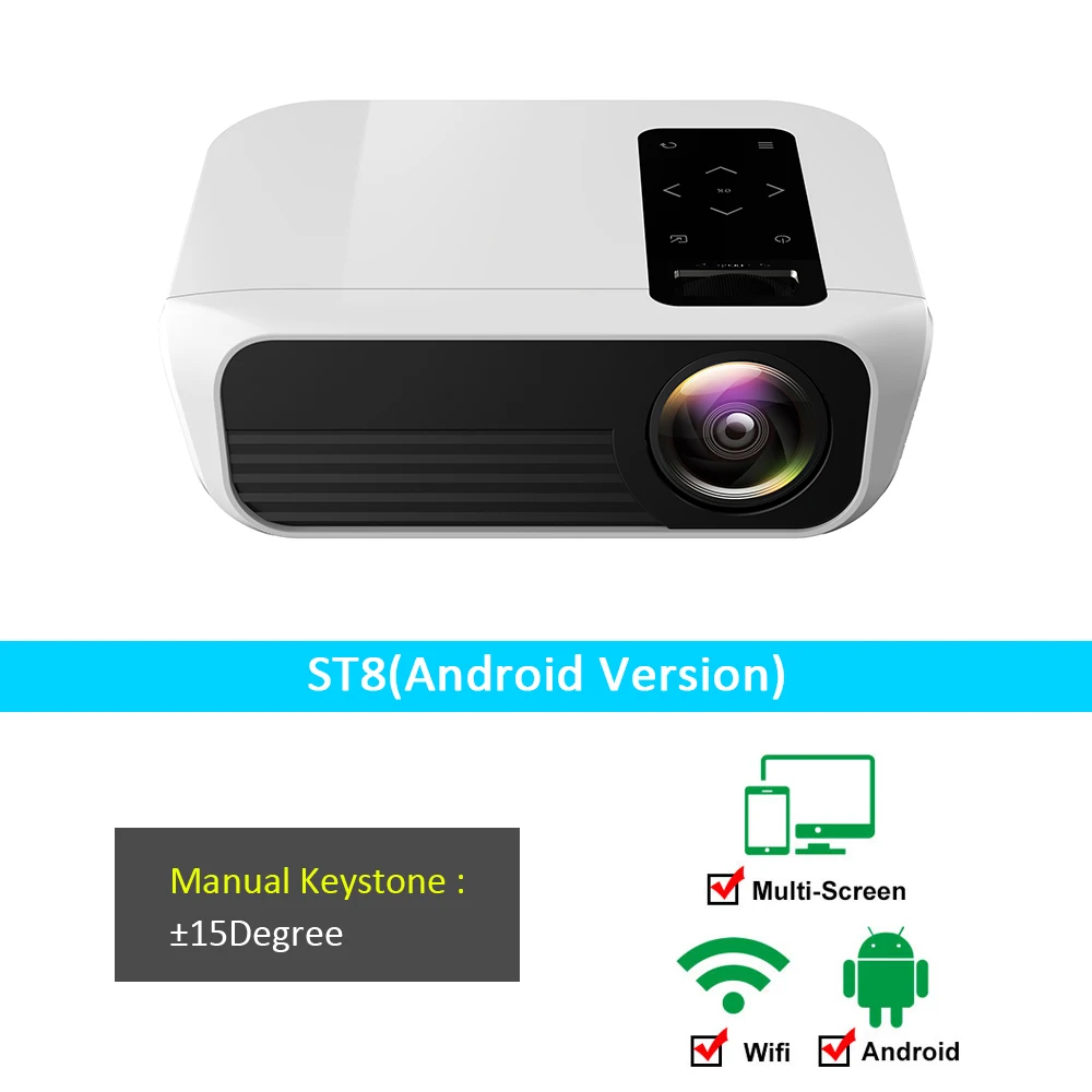 VCHIP ST8 Mini Projector 4K Proyector For Home LED LCD Theater Supports 1080P WiFi TV USB 3D Portable Media Player free Shipping best mini projector Projectors