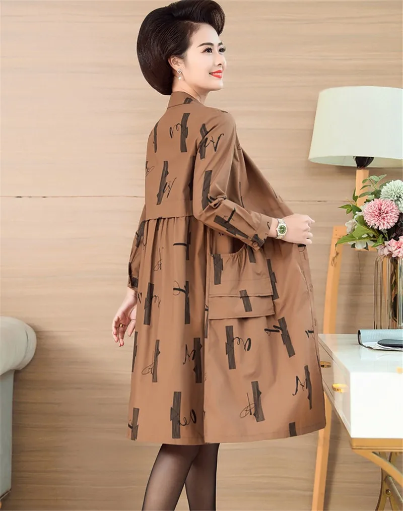 Autumn Winter Cardigan Overcoat Women Quality Thin Windproof Windbreaker Coats Plus size Womens Loose Long Trench Coats 5XL 1134