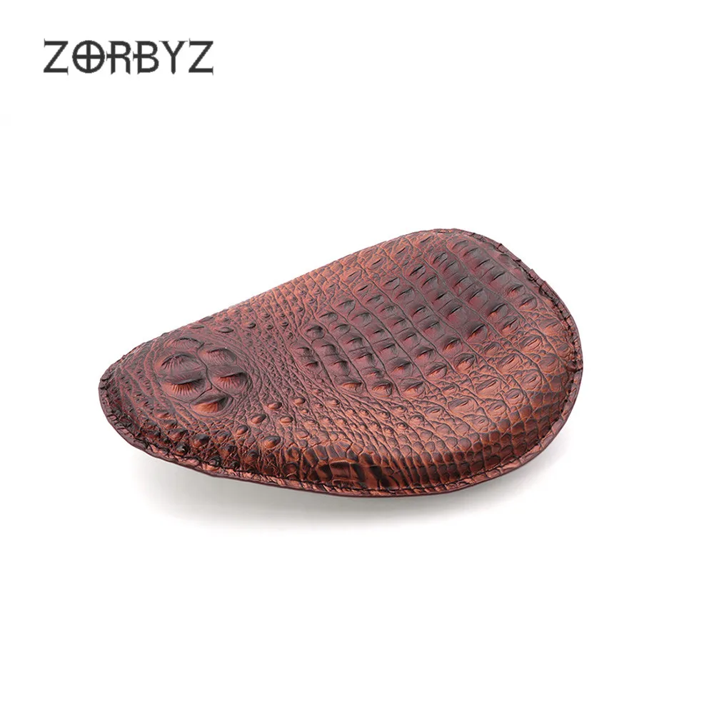 ZORBYZ 1 шт. мотоциклетные ретро коричневый крокодил из искусственной кожи Стиль Solo сиденье для Honda Kawasaki Harley Chopper Bobber Пользовательские