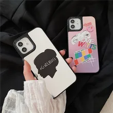 12 Pro Case Cute Girls Boss Label Glass Protector Cover for iPhone 13 Pro Max XR XS 7 8  Plus XS MAX 11 SE 2020 6 6s Smile Cases