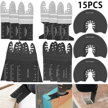 

15pcs/set Power Oscillating Tool Blades Wood Cut Universal Oscillating Multi Tool Saw Blade for FEIN Power Tool,metal Cutting