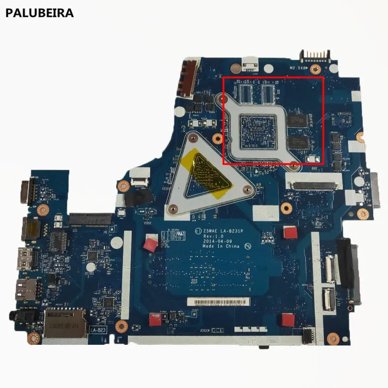 PALUBEIRA Original Z5WAE LA-B231P NBMS511005 NB. MS511.005 laptop motherboard for acer aspire E5-521 DDR3 Main board Tes | Компьютеры и