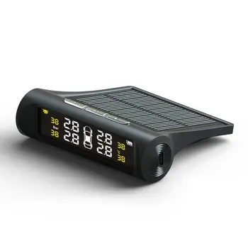 

Smart Car TPMS Solar Powered Tire Pressure Detector Solar Charging Digital LCD Monitor Vehicle Monitoring System