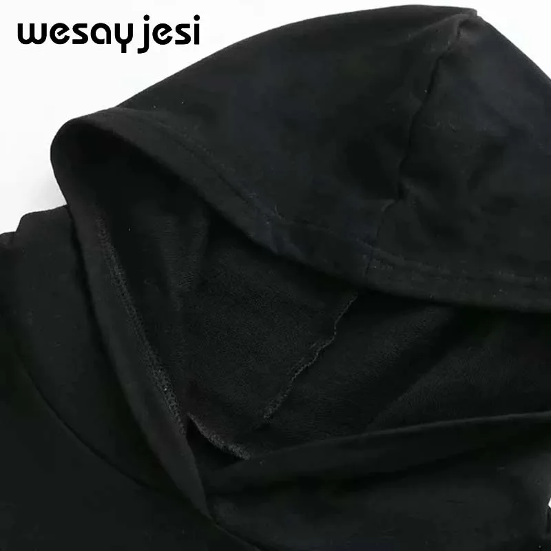 Черно-белая женская толстовка с рисунком, с длинным рукавом и круглым вырезом, Женская толстовка, Повседневная Свободная Женская толстовка с капюшоном, пуловер