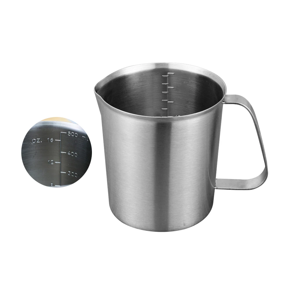 

Coffee Kitchen Practical Thick Large Capacity Liquid Tea Stainless Steel Baking Home Nozzle Design Measuring Cup With Scale Milk