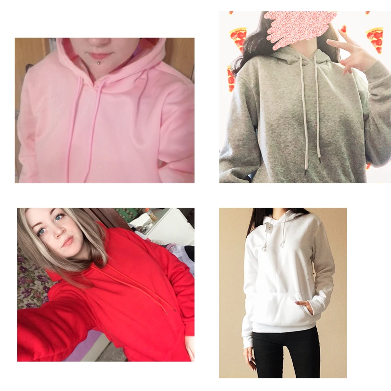 Women's Cute Solid Kpop Hooded Sweatshirt Buyer Show 1