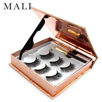 

False Eyelashes 5 Magnetic Eyelashes Magnet Lashes Magnetic Liquid Eyeliner & Magnetic False Eyelashes & Tweezer Set
