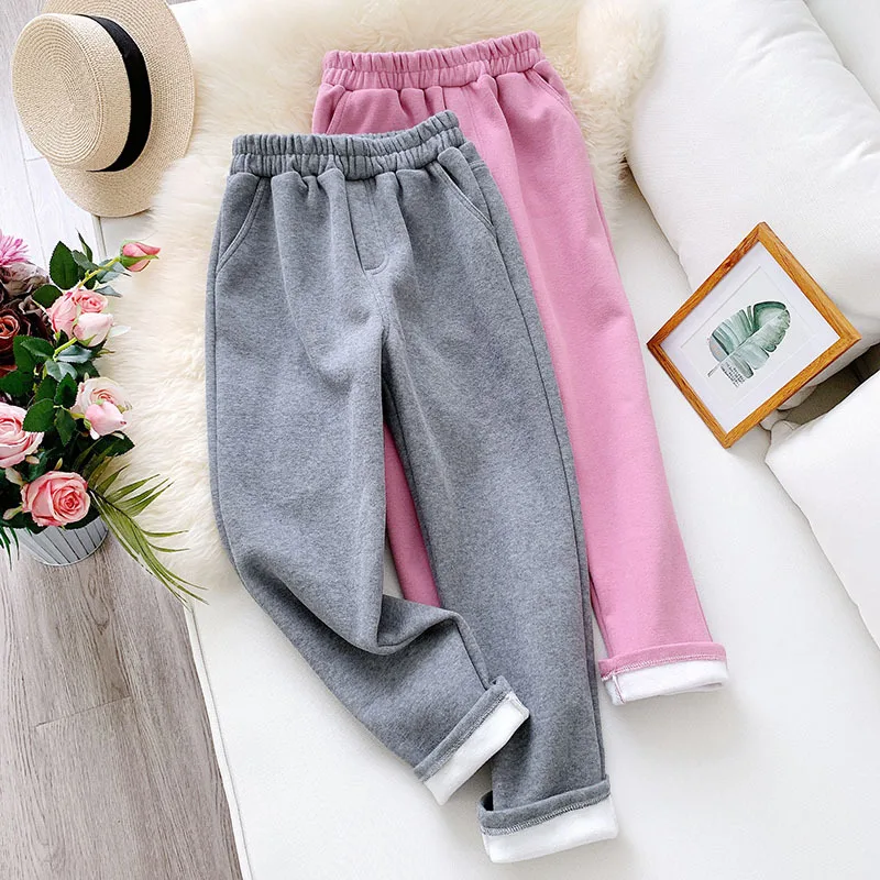 

Wasteheart Winter Women Fashion Gray Long Loose Pants Cotton Harem Pants High Waist Length Female Casual Pants Sweatpants