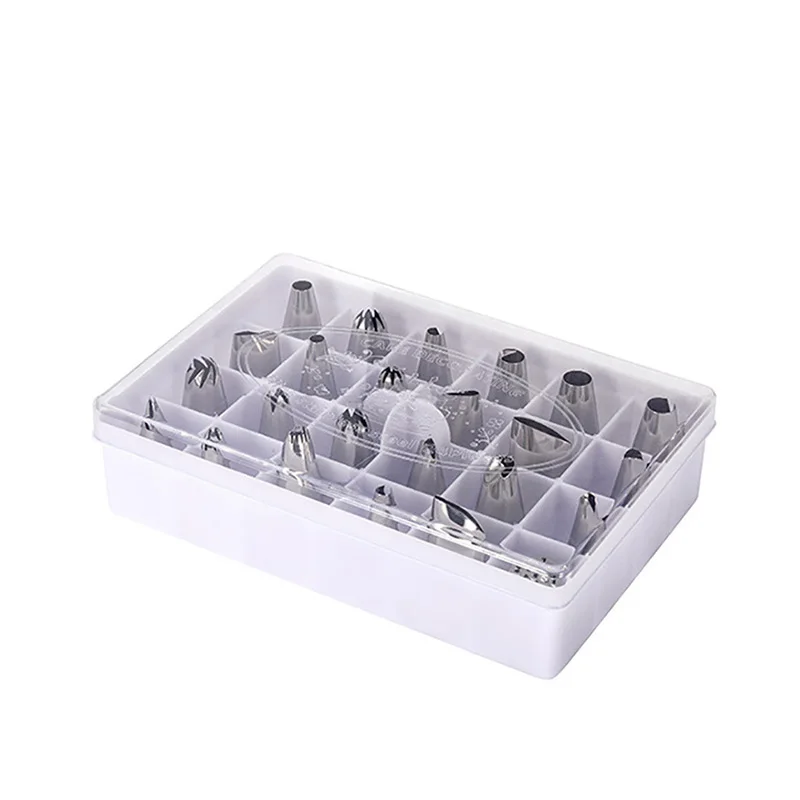 25pcs ONEUP 25 шт./компл. набор наконечников для украшения торта гаджет для украшения торта лепестковый наконечник в форме кондитерских глазурей Кондитерские Насадки Кондитерские из нержавеющей стали - Цвет: 25pcs