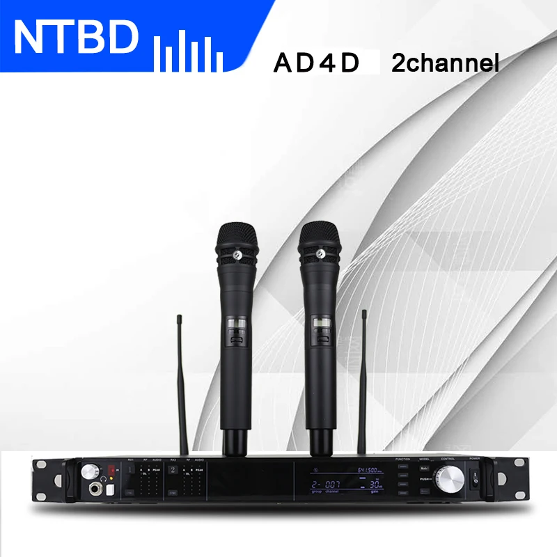 

NTBD Stage Performance Home KTV Sing Speak AD/4D UHF Professional Dual Wireless Microphone True Diversity Dynamic High Quality