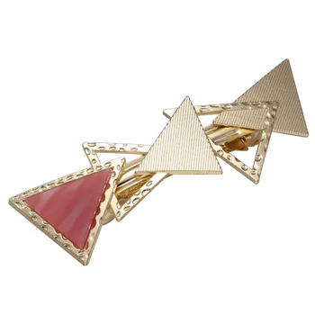 

Triangle Hollow Hair Clip Fashion Hair Barrette Spring Hair Clip Headdress for Female Woman Lady (Caramel Red)