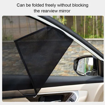 

4Pcs Sunshade Auto Front+Rear Visor Mesh Shield UV Protection Mesh Fabric