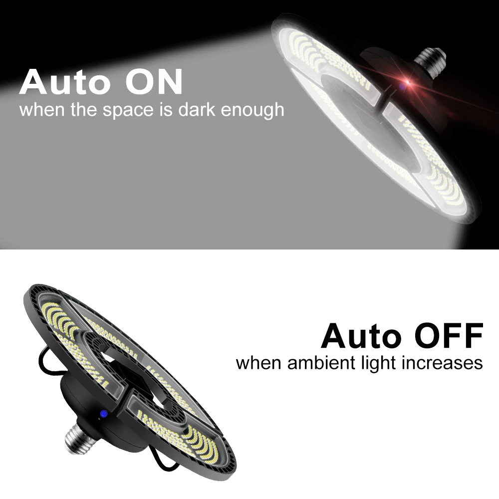 New Arrive UFO LED Garage Light AC85-265V E26 SMD 2835 Smart LED Garage Lamp E27 Waterproof Deformable Industrial Workshop Light