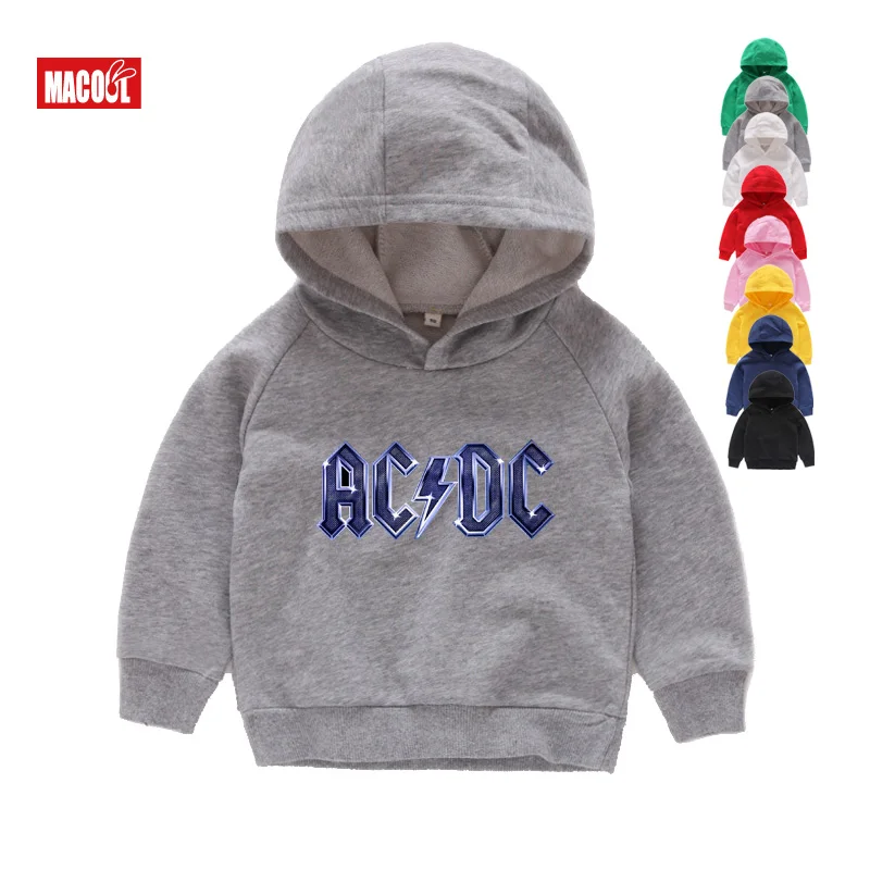 ACDC; модные толстовки с капюшоном для детей; забавная одежда; толстовки с капюшоном в стиле рок; повседневные топы для мальчиков и девочек; одежда для малышей; толстовки