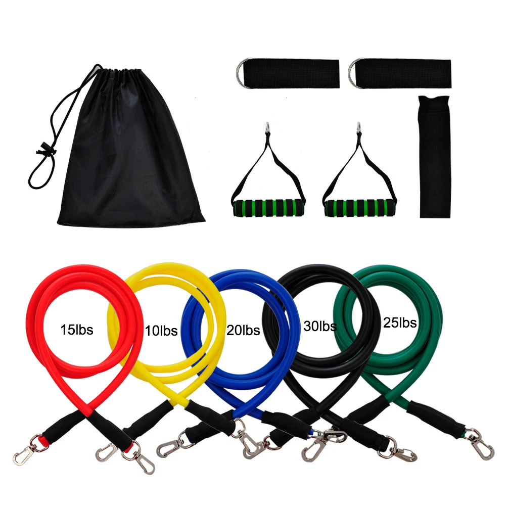 

11pcs Fitness Rubber Bands Set Foam Exercise Tubes TPE Pull Up Resistance Muscle Grip Training Fitness Equipment for Home Gym